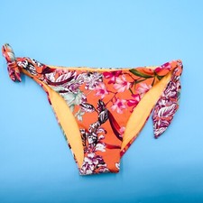 Costume da bagno Miss Bikini Luxe medio arancione stampa floreale cravatta brasiliana fondo bikini