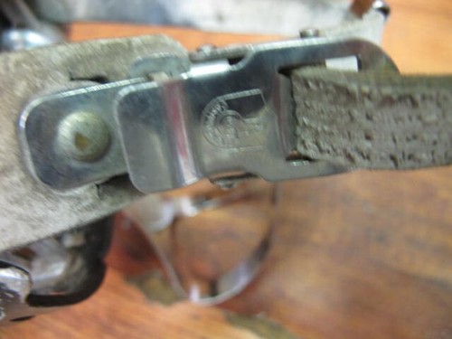 VINTAGE CAMPAGNOLO RECORD PEDALS TOE CLIPS & STRAPS - Picture 6 of 8