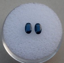 Blue Sapphire Oval Loose Faceted Natural Gem Pair 5x3mm each