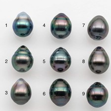 9-10mm Tahitian Pearl with High Luster and Natural Color, One Piece Undrilled f