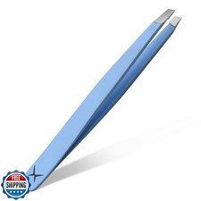 Professional Slant Tip Tweezers - Precision Stainless Steel Eyebrow Plucking ...