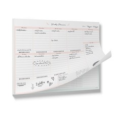 Peachly Desktop Weekly Planner Notepad  60 Undated Tear-Off Pages  Schedule...