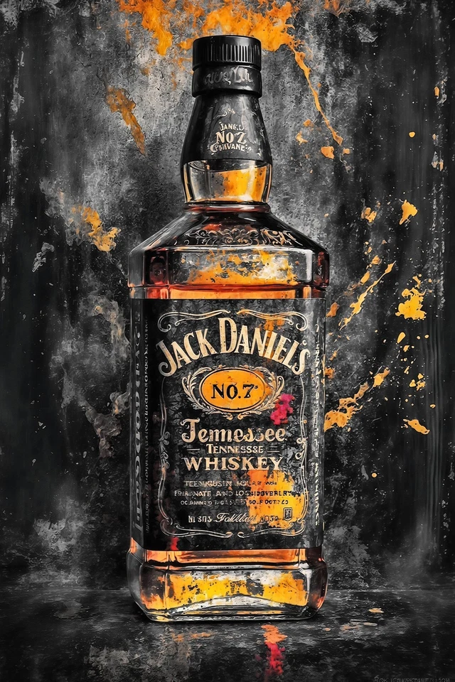 LEINWAND BILDER XXL POP ART WHISKEY FLASCHE GRAFFITI ABSTRAKT WAND POSTER WHISKY - Bild 2 von 4