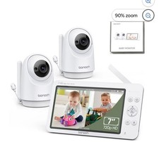 bonoch 7" 720P Baby Monitor with 2 Cameras HD LCD Split Screen