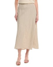 Eileen Fisher A-Line Linen Bias Skirt Women's Brown M
