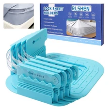 BED SHEET STRAPS for Corner Adjustable Lock Sheet Holders Blue RLSHEN