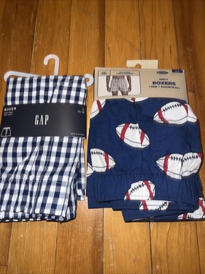  TWO MEN'S OLD NAVY BOXER SHORTS BLUE UNDERWEAR COTTON BOXERS LARGE  