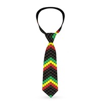 Necktie Standard - Chevron Weave Black/Rasta (Us Import) Acc Neu