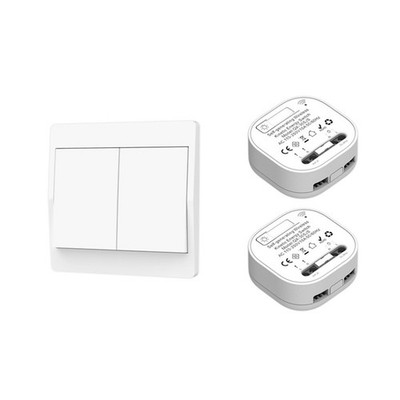 Selbstversorgender drahtloser RF433MHz 1/2 Gang Drucktastenschalter für Tischla