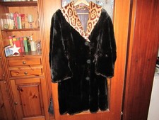Pelzmantel 50er Jahre Größe ca. 42 / 44 Anfertigung schwarz und Animalprint