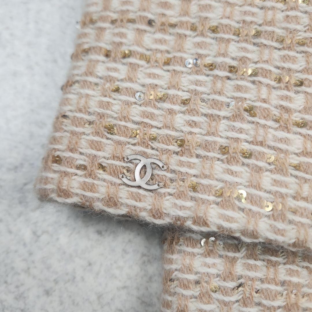 [Extremely Good Condition] CHANEL Sequin Alpaca W… - image 4