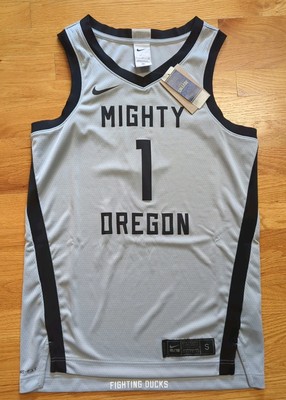 Nike Oregon Ducks Mighty Basketball Jersey Dri-Fit Stitched Men s Small #1 Gray