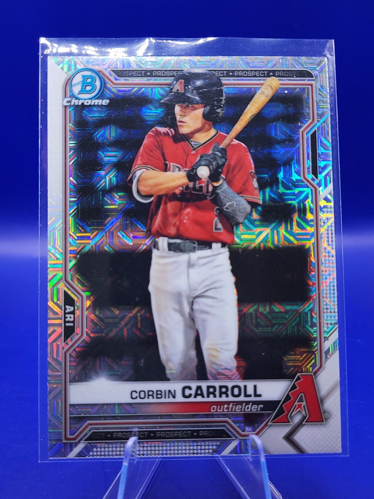 Corbin Carroll 2021 Bowman #BCP-142 Chrome Prospects Mojo Refractor Purple #/250