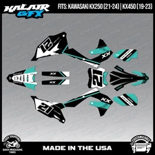 Kalair GFX Graphics Kit for KX450 2019-2023 and KX250 2021-24 Enigma - Teal