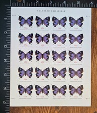 USPS Postage Stamps Sheet of 20 Non Machinable Butterfly Colorado Hairstreak