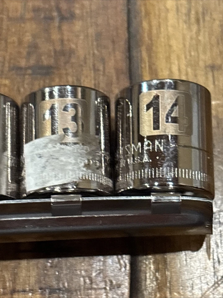 Craftsman 1/4” Laser Shallow Socket Set 4mm - 14mm 1/4” Drive 6pt 12pc USA NOS - Image 2 of 4