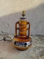 Pied de Lampe en Céramique Vintage Vers 1970 & Luminaire Design XXe