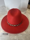 Women's Fefora Hat Wide Brim Felt Panama Hat Leopard Belt — photo 5