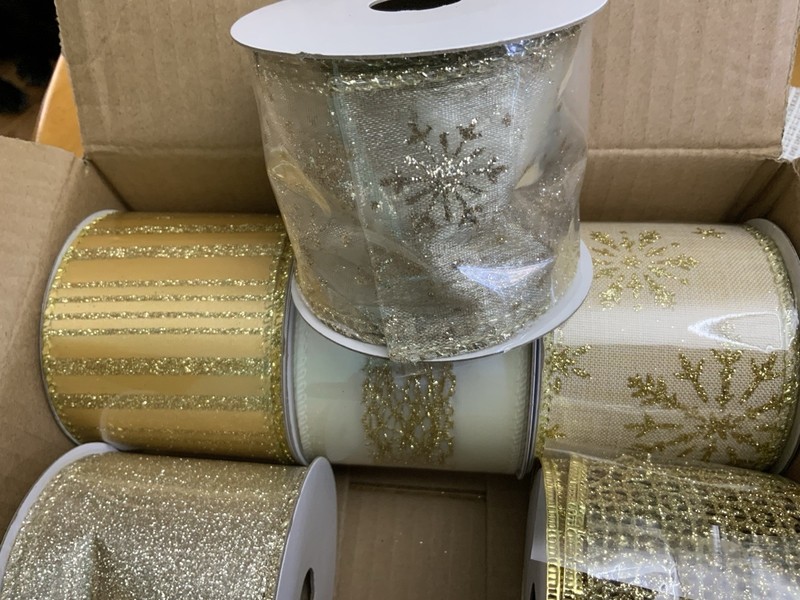 Ribbon 6 Rolls 2.5 Inches Wide And 15 Feet Long - With Wire Borders