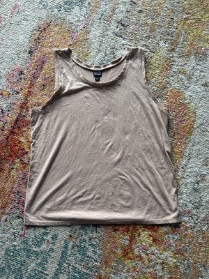 Patagonia Women's Mainstay Organic Cotton Tank Top Pampas Tan Beige Size L