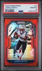 2020 Panini Prizm Football Red Prizm James White #21 PSA 10