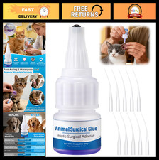Surgical Skin Glue for Pets - Strong Adhesive, 10 Applicators, Fast Waterproof W