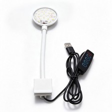 Black Fish Tank Clamp Light USB Powered 5W 360 Gooseneck Warm Light Dimmable