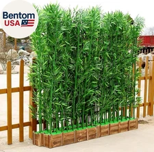 10 Pack 4Ft Artificial Bamboo Trees, Fake Bamboo, Privacy Plants with Silk Leave