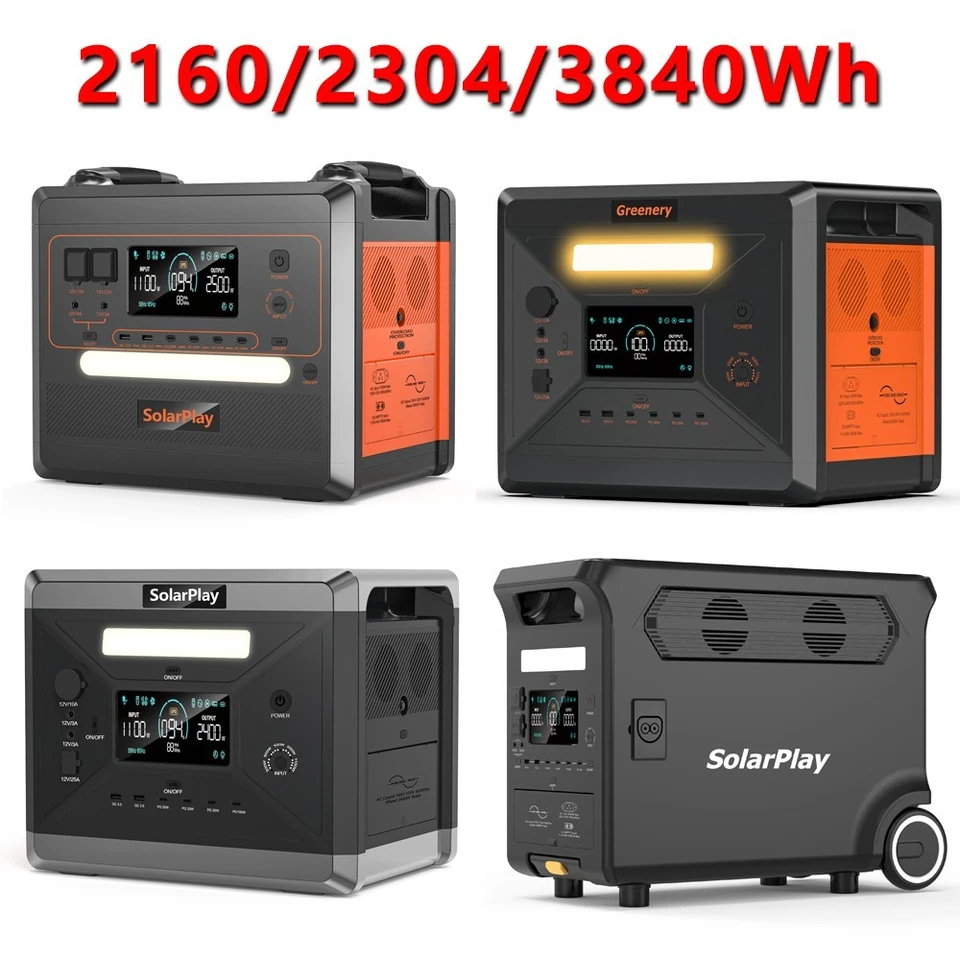 SolarPlay 2160/2304/3840Wh Tragbare Powerstation Outdoor Solargenerator Camping