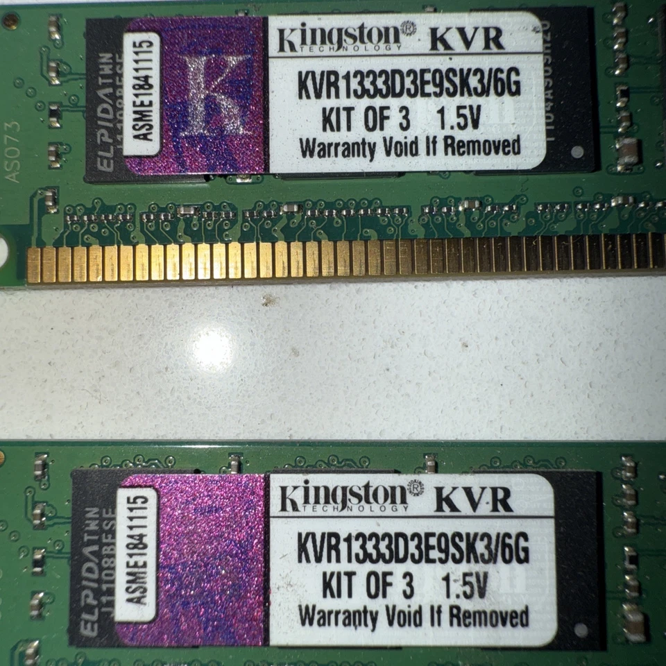 Kingston KVR1333D3D8R9SK3/6G 6GB (3x2GB) DDR3 1333 ECC Memory Kit - Image 2 of 4