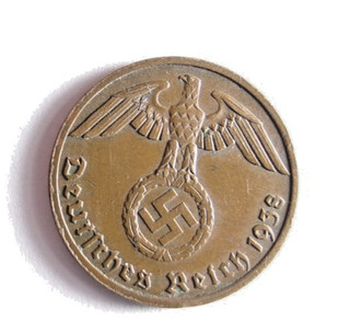 1938 THIRD REICH GERMANY REICHSPFENNIG GREAT VINTAGE Coin Lot #S15