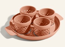 OUR PLACE Egg Poacher 4 Individual Silicone Cups. Spice