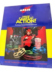 Lights Camera Action + Data Disk Commodore Amiga Software 1980s VTG Complete