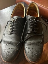 Men's Black Wingtip Derby Shoes - Classic Leather Oxford Style