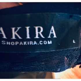 AKIRA Black Lace Top Ruffled Sleeves Solid wide leg bottoms Party Jumpsuit Large