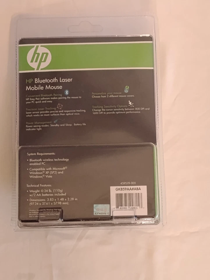 Mouse móvel HP Bluetooth Laser GK859AA#ABA - NOVO EM FOLHA! NUNCA ABERTO! SELADO! - Imagem 2 de 4