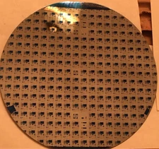 4" Sapphire / Gallium Nitride Wafer 1980s Unique Silicon Wafer Rare CPU Chip