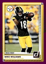 MIKE WILLIAMS 2025 Donruss Press Proof Purple #100 NFL Steelers  ID:148960
