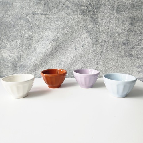 4 BISCUIT ANTHROPOLOGIE 3.5" Mini Latte Bowls - Blue White Terra Cotta Lavender - Picture 2 of 21