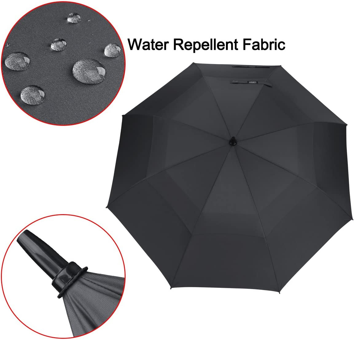 Large Golf Umbrella Windproof Double Canopy Vented Automatic Open Extra Oversize