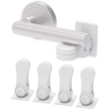 Child Proof Door Lever Lock 4-Pack - Door Handle Lock - 3M Adhesive - Minim...
