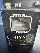 2004 Gentle Giant STAR WARS C-3PO Gold Plated Collectible Bust with Box & COA