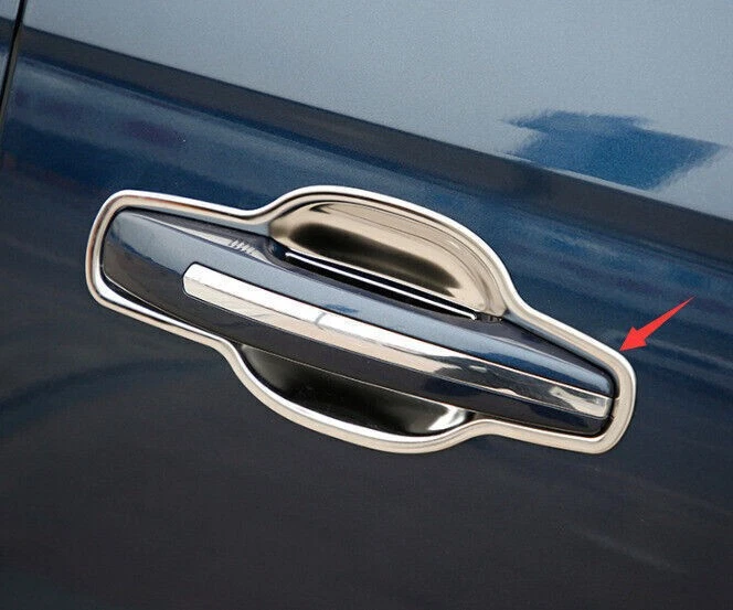 For Lincoln Nautilus MKX 16-23 Chrome Steel Exterior Side Door Bowl Cover 8X Foto 3 de 4