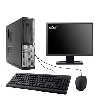 PC Dell Optiplex 9010 DT Bildschirm 22'' Intel I7-3770 RAM 8GB HDD 500GB W10 Wifi