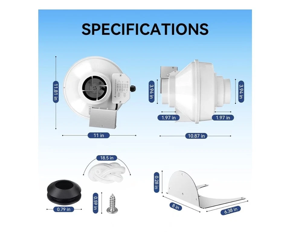 Upgraded DBF 110 Dryer Booster Fan Dryer Vent Booster Fan 4 Inch 4” Dryer Vent - Image 2 of 4