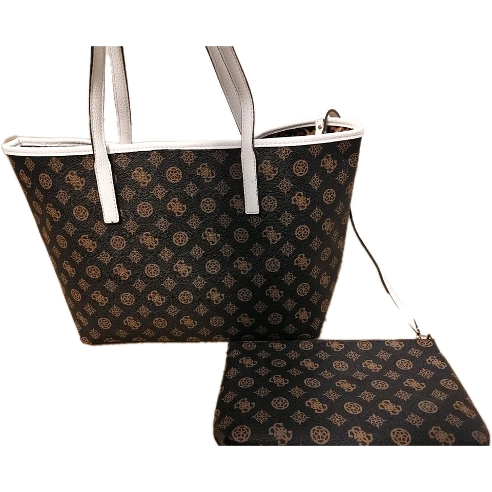 GUESS Vikky Bolso de Mano con Conjunto de Cartera Logo Monograma Marrón/Rosa Cartera Bolso de Mano L Foto 4 de 4