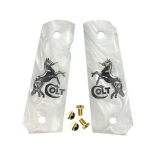 1911 Grips Ambi Cut Custom Gun Grips 1911 Full Size Grips Engraved COLT Logo
