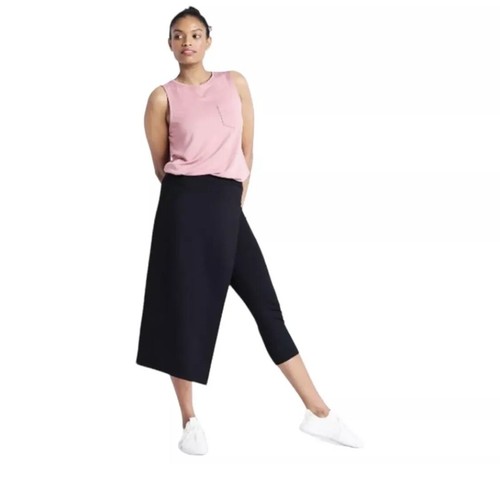 Betabrand The Sassiest Hose Caprihose Midirock Overlay schwarz Damengröße L gebraucht, in einwandfreiem Zustand - Bild 2 von 11