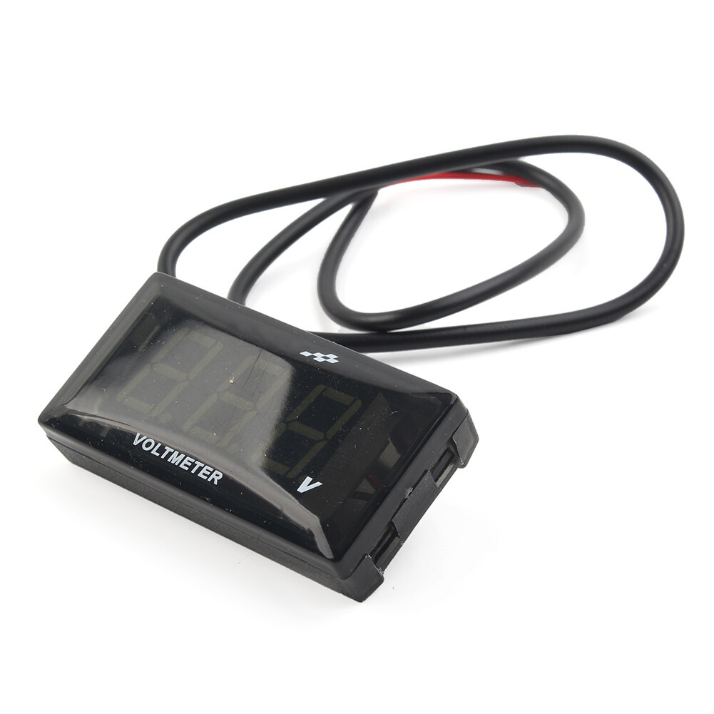 12V Digital LED Display Voltmeter Voltage Gauge Panel Meter White US ...