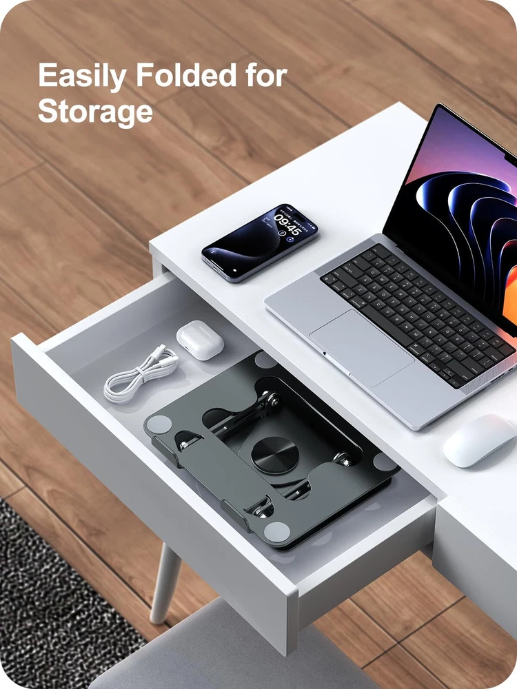 Laptop Stand for Desk Adjustable Computer Stand for Laptop Foldable 360° Rota...